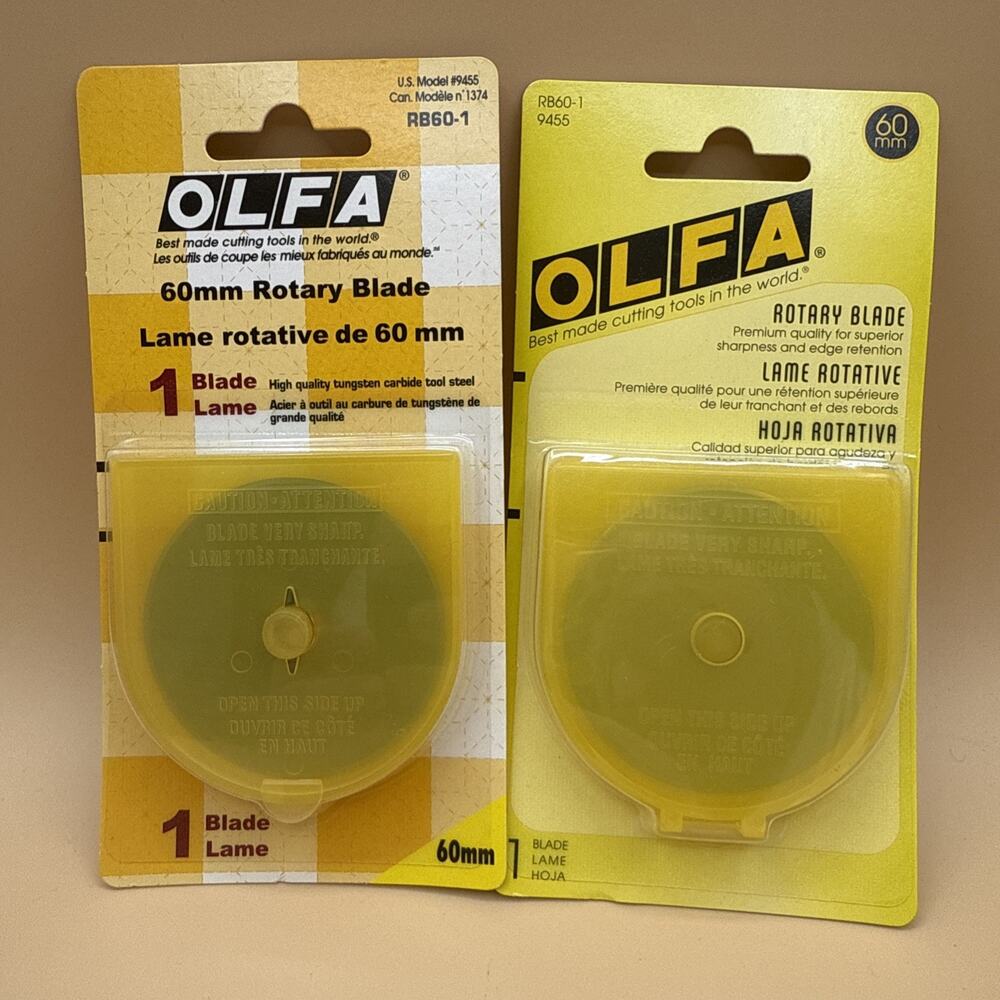 Lot of 2 OLFA RB60-1 60mm Rotary Blades For RTY-3/G, RTY-3/DX